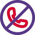 Prohibited cell phone use area sign board layout icon