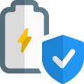 Phone battery with safeguard circuit protection badge icon