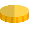 Precious gold coin isolated on a white background icon