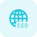 Seo search world isolated on a white background icon