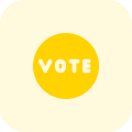 Circular button for the voting for election candidate icon