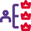 Crown premium ranking team structure of an organisation icon