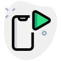 Smartphone media player with play button interface icon