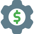 Money application management setting cog wheel logotype icon