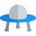 UFO spaceship with three legs support layout icon