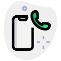 Smartphone with dialer handset receiver logotype layout icon