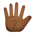 main-avec-doigts-écartés-peau-moyenne-foncée icon