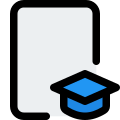 Bachelor's degree with a graduation cap isolated on a white background icon