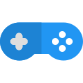 Simple game controller with buttons for actions icon