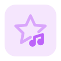 Trending chart music online with the star Logotype icon