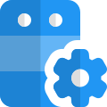 Server internal setting with cogwheel setting layout icon