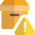 Delivery Box with hazard warning logotype layout icon