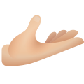 emoji con la palma hacia arriba en el tono de piel claro icon