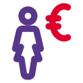 Salary transferred in euro money tender layout icon