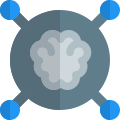 Brain connection network with artificial intelligence for machine learning icon