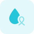 Blood cancer patient with ribbon logotype layout icon