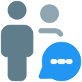 Multiple users chatting on messenger application function layout icon