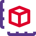 Dimension of xy plot of a cubic shape material icon