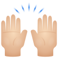 Raising Hands Light Skin Tone icon
