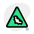 Triangular shape animal trespassing with the bat logotype icon