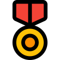 Circular medal of honor for the armed force officers icon