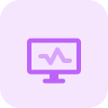 Computer monitor to view the result of a heart Rhythm and other activities icon