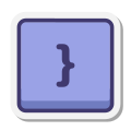 Right Curly Parentheses  Key icon