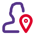 Online location of a user working golbally icon
