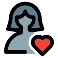 Favorite user profile picture with heart logotype icon