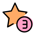 Three star ratings for above average performance feedback icon