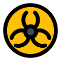 Biohazard warning danger logotype isolated on a white background icon