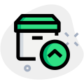 Shipping Box delivery with an upper arrow symbol icon