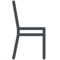 vista laterale della sedia icon