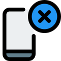 Forbidden to use cell phone with crossed logo icon