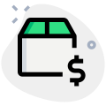 Dollar sign price tag on a Logistic delivery box icon