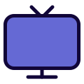 Outdated technology television set with a dual antenna icon