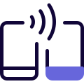 Tethering between two cell phones with wireless file transfer icon