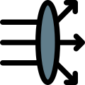 Light source in angle direction from straight source icon