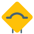 Bump ahead warning signal on road ahead icon