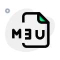 M3U is a computer file format for a multimedia playlist icon