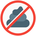 No dogs poop to be left on ground for cleanness and hygiene icon