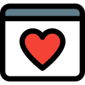 Favorite website with heart logotype under webpage template icon