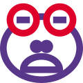 Frog emoji frowning pictorial representation with eyes closed icon