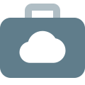 Professional work files storage online in cloud network icon