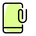 Paper clip on phone concept of digital attachment icon