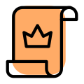 Online premium membership letter with crown logotype icon