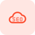 Seo service on a cloud server isolated on a white background icon