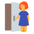 Woman Opening Door icon