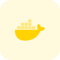 Docker a set of coupled software as a service icon