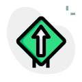 Straight forward up arrow signal as signpost icon